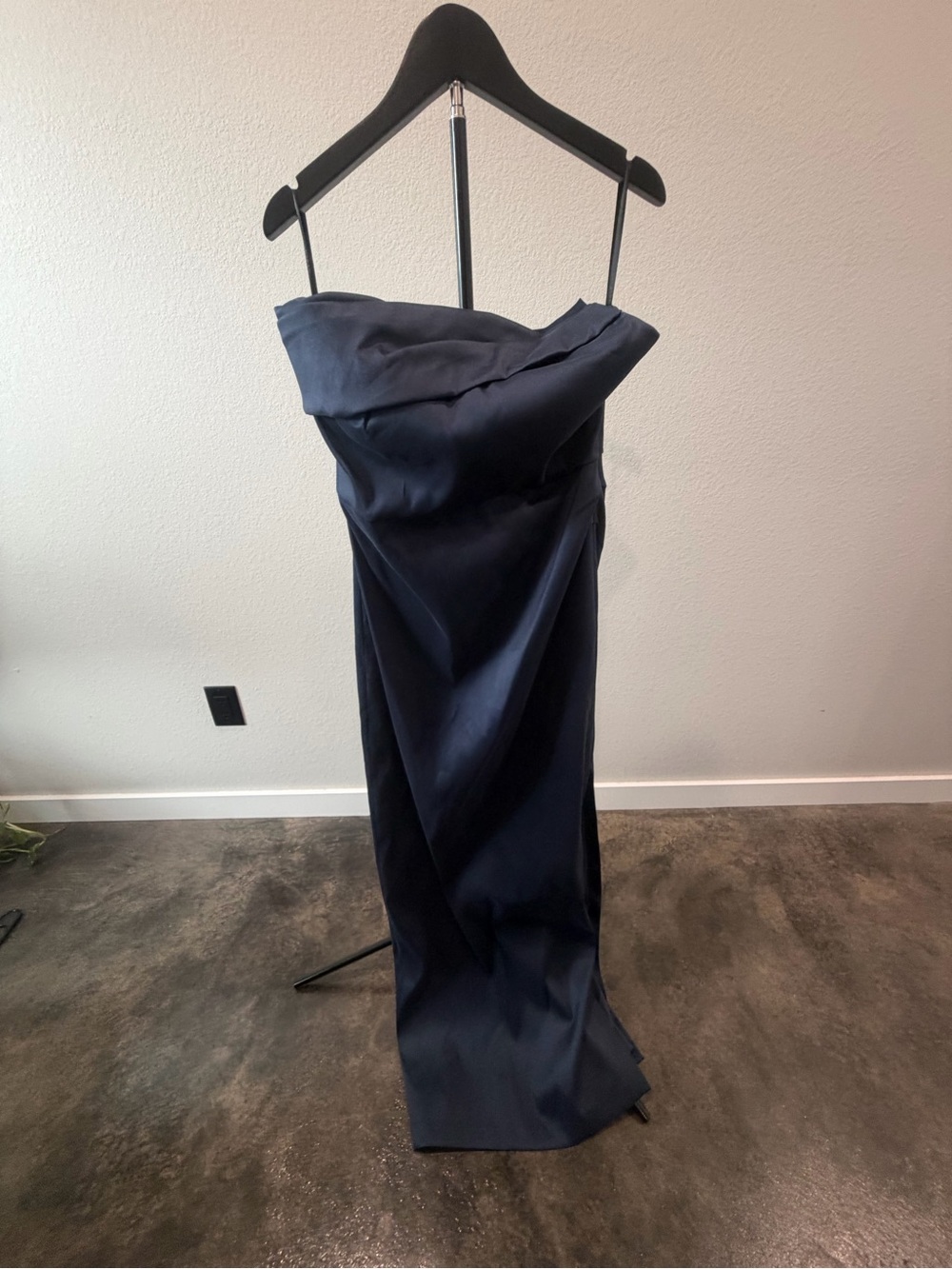 RACHEL Rachel Roy Strapless Navy Satin Gown